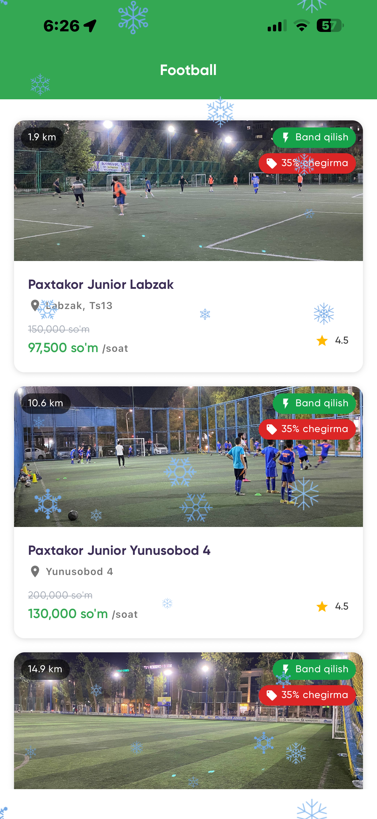 Choose venue screenshot