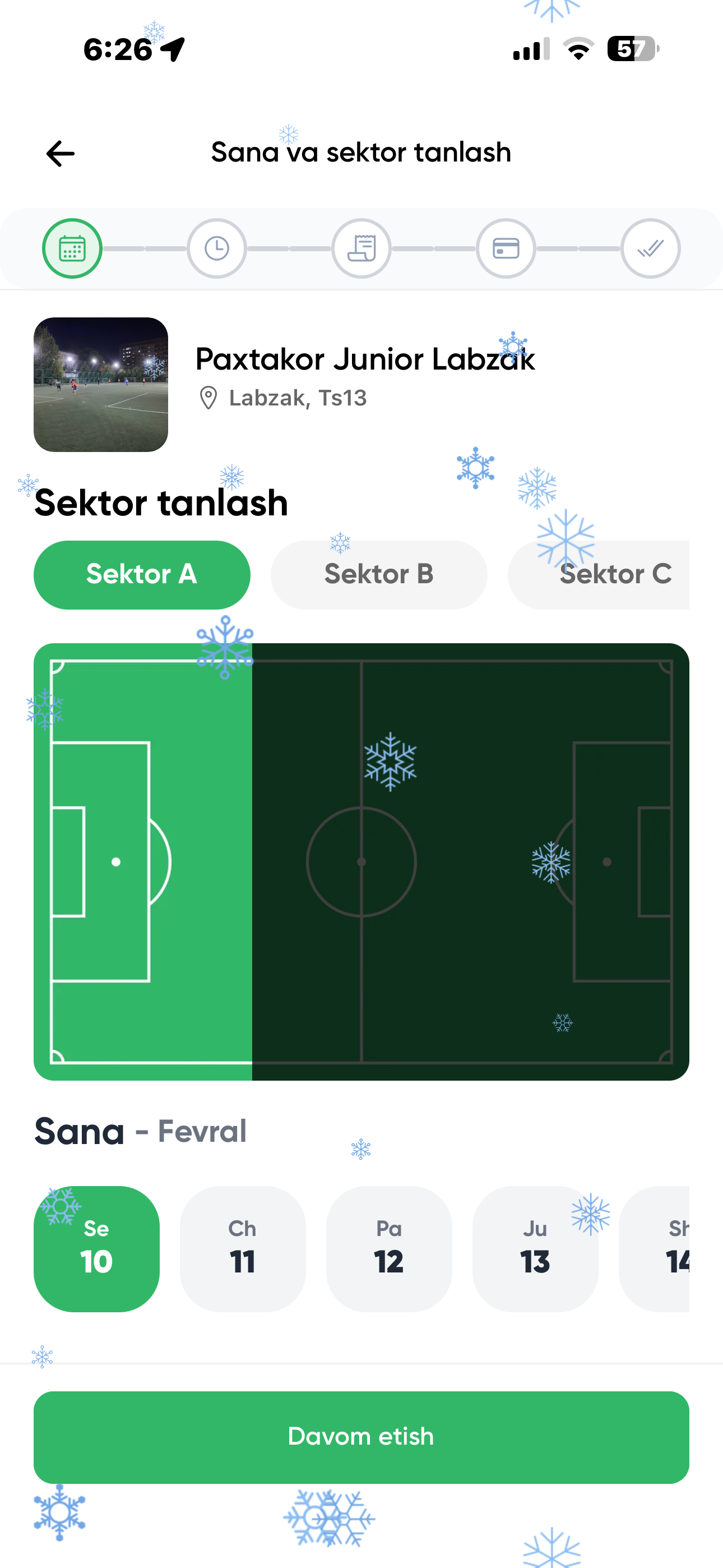Choose time screenshot